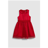 Thời trang trẻ em : Váy đỏ phối lưới kim tuyến