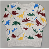 Thời trang trẻ em : Áo nỉ da cá chui đầu Jumping Beans - Xám khủng long